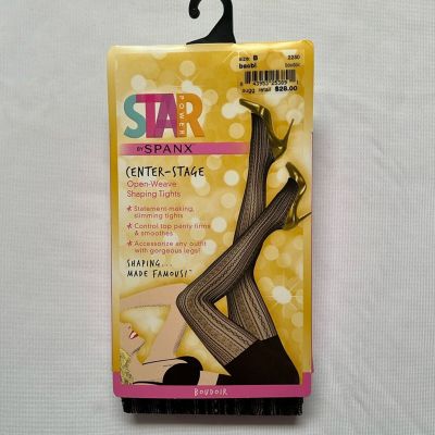 Spanx Star Power Center Stage Open Weave Shaping Tights Size B Boudoir Black